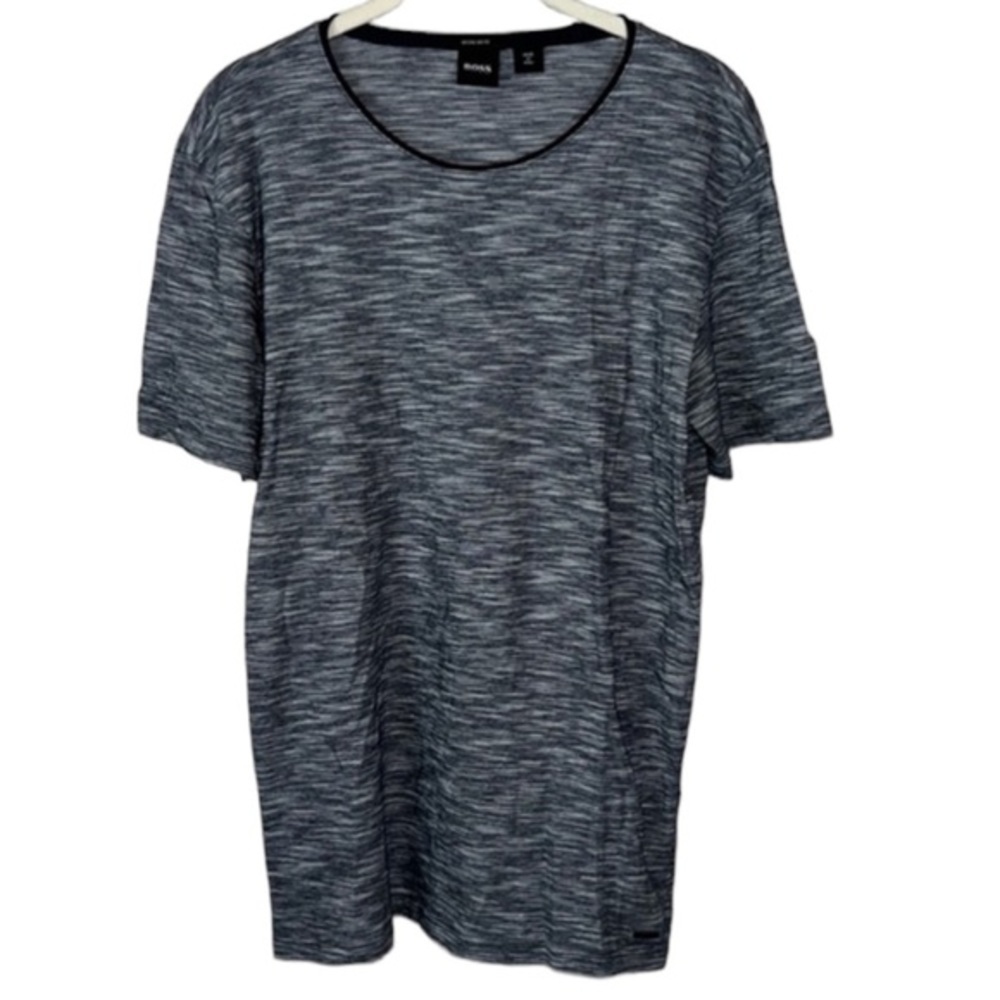 BOSS Space Dye Striped Blend Short Sleeve Top Size S